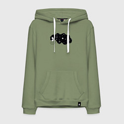 Толстовка-худи хлопковая мужская Космос в волосах, цвет: авокадо