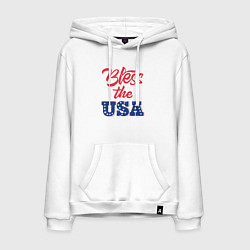 Толстовка-худи хлопковая мужская Bless the USA, цвет: белый