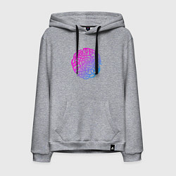 Толстовка-худи хлопковая мужская Лиловый готичный кельтский узор, цвет: меланж