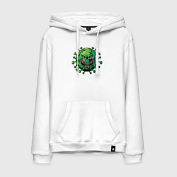 Толстовка-худи хлопковая мужская Злой вирус, цвет: белый