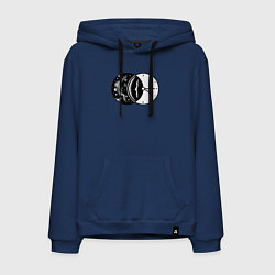 Толстовка-худи хлопковая мужская Космическое время, цвет: тёмно-синий