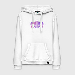 Толстовка-худи хлопковая мужская Шлем довакина, цвет: белый