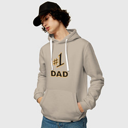 Толстовка-худи хлопковая мужская Dad 1, цвет: миндальный — фото 2
