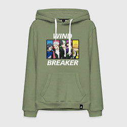 Толстовка-худи хлопковая мужская Wind Breaker - the gang, цвет: авокадо