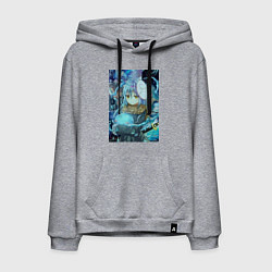 Толстовка-худи хлопковая мужская О моём перерождении в слизь Римуру Темпест коллаж, цвет: меланж