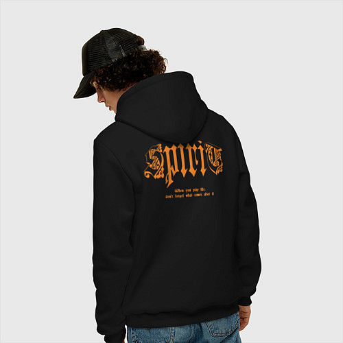 Мужская толстовка-худи Тату черепа индейца / Черный – фото 4