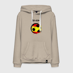 Толстовка-худи хлопковая мужская Football Spain, цвет: миндальный
