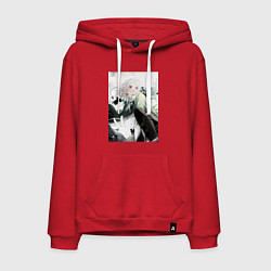 Толстовка-худи хлопковая мужская Реинкарнация безработного Сильфиетта арт, цвет: красный