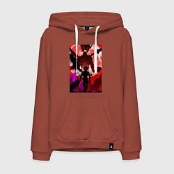 Толстовка-худи хлопковая мужская Чёрный клевер Аста демон, цвет: кирпичный