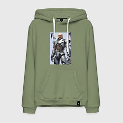 Толстовка-худи хлопковая мужская Vladimir Lenin - cyberpunk fantasy, цвет: авокадо