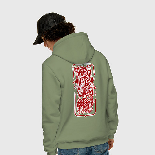 Мужская толстовка-худи Demon Slayer - Akaza / Авокадо – фото 4