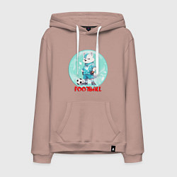 Толстовка-худи хлопковая мужская Забавный гордый футболист, цвет: пыльно-розовый