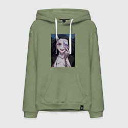 Толстовка-худи хлопковая мужская Клинок, рассекающий демонов Нэдзуко Камадо, цвет: авокадо