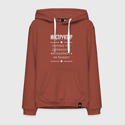 Толстовка-худи хлопковая мужская Инструктор волшебник, цвет: кирпичный