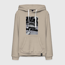 Толстовка-худи хлопковая мужская Авто jdm, цвет: миндальный