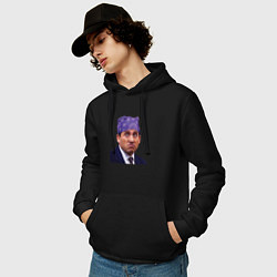 Толстовка-худи хлопковая мужская Prison mike Michael Scott офис, цвет: черный — фото 2