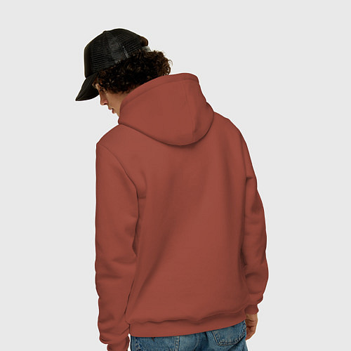 Мужская толстовка-худи Птицы, бабочки, цветы / Кирпичный – фото 4