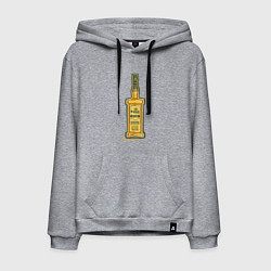 Толстовка-худи хлопковая мужская Бутылочка текилы, цвет: меланж