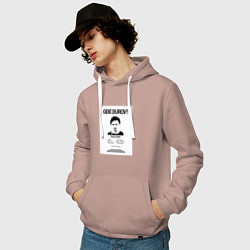 Толстовка-худи хлопковая мужская Freedurov - Где Дуров, цвет: пыльно-розовый — фото 2