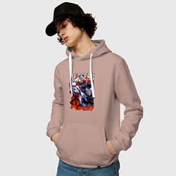 Толстовка-худи хлопковая мужская Берсерк Berserk руны, цвет: пыльно-розовый — фото 2