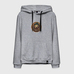 Толстовка-худи хлопковая мужская Лого осеннего медведя, цвет: меланж