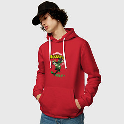 Толстовка-худи хлопковая мужская Моя геройская академия лягушка Цую Асуи, цвет: красный — фото 2