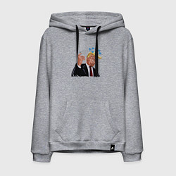 Толстовка-худи хлопковая мужская Твиттер Трампа, цвет: меланж