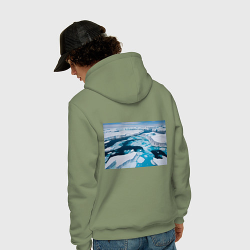 Мужская толстовка-худи Арктический лед / Авокадо – фото 4