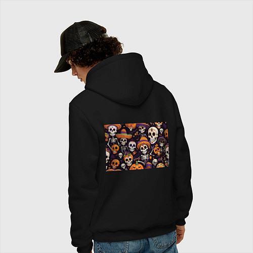 Мужская толстовка-худи Страшилки хэллоуин / Черный – фото 4