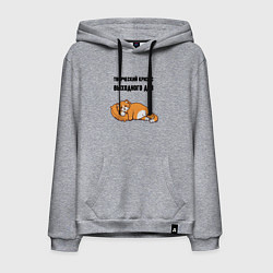 Толстовка-худи хлопковая мужская Творческий кризис выходного дня, цвет: меланж