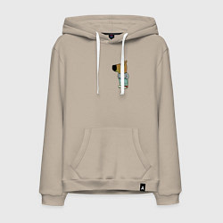 Толстовка-худи хлопковая мужская Чилловый парень, цвет: миндальный