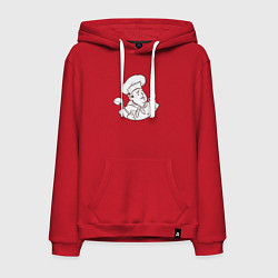 Толстовка-худи хлопковая мужская Cool chef, цвет: красный