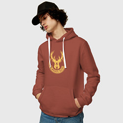 Толстовка-худи хлопковая мужская NBA Milwaukee Bucks, цвет: кирпичный — фото 2