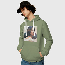 Толстовка-худи хлопковая мужская Алиса в пограничье 2 Томохиса Ямасита, цвет: авокадо — фото 2