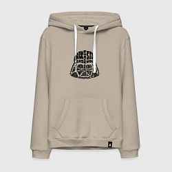 Толстовка-худи хлопковая мужская Dark side, цвет: миндальный