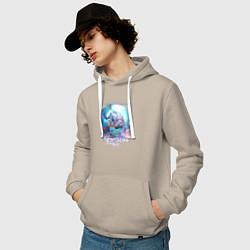 Толстовка-худи хлопковая мужская Байлу, цвет: миндальный — фото 2