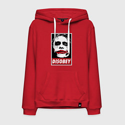 Толстовка-худи хлопковая мужская Джокер - не подчиняйся, цвет: красный