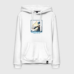 Толстовка-худи хлопковая мужская Син Цю, цвет: белый