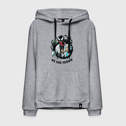 Толстовка-худи хлопковая мужская Venom slime and Rick - collaboration, цвет: меланж