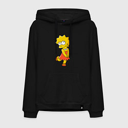 Толстовка-худи хлопковая мужская Lisa Simpson, цвет: черный