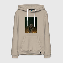 Толстовка-худи хлопковая мужская Dark souls рыцарь, цвет: миндальный