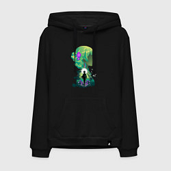 Толстовка-худи хлопковая мужская Сяомао силуэт - Монолог фармацевта, цвет: черный