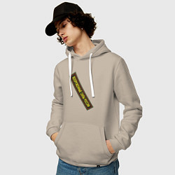 Толстовка-худи хлопковая мужская Вооружённые силы - шеврон, цвет: миндальный — фото 2