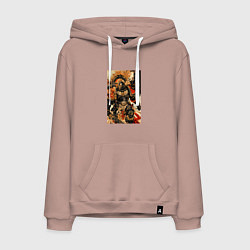 Толстовка-худи хлопковая мужская Вархаммер арт, цвет: пыльно-розовый