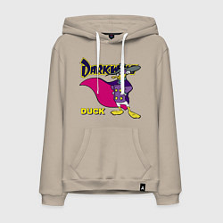 Толстовка-худи хлопковая мужская Чёрный плащ - Кряк Лапчатый, цвет: миндальный