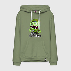 Толстовка-худи хлопковая мужская Angry - Flippy, цвет: авокадо