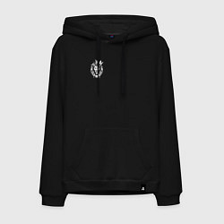 Толстовка-худи хлопковая мужская Лев пара львице, цвет: черный