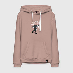 Толстовка-худи хлопковая мужская Уэнздей ненавидит мир, цвет: пыльно-розовый