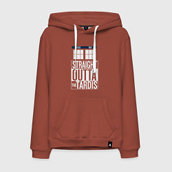 Толстовка-худи хлопковая мужская Прямо из Тардиса, цвет: кирпичный