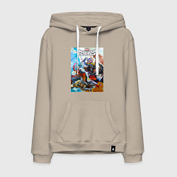 Толстовка-худи хлопковая мужская Персонажи - Marvel rivals, цвет: миндальный